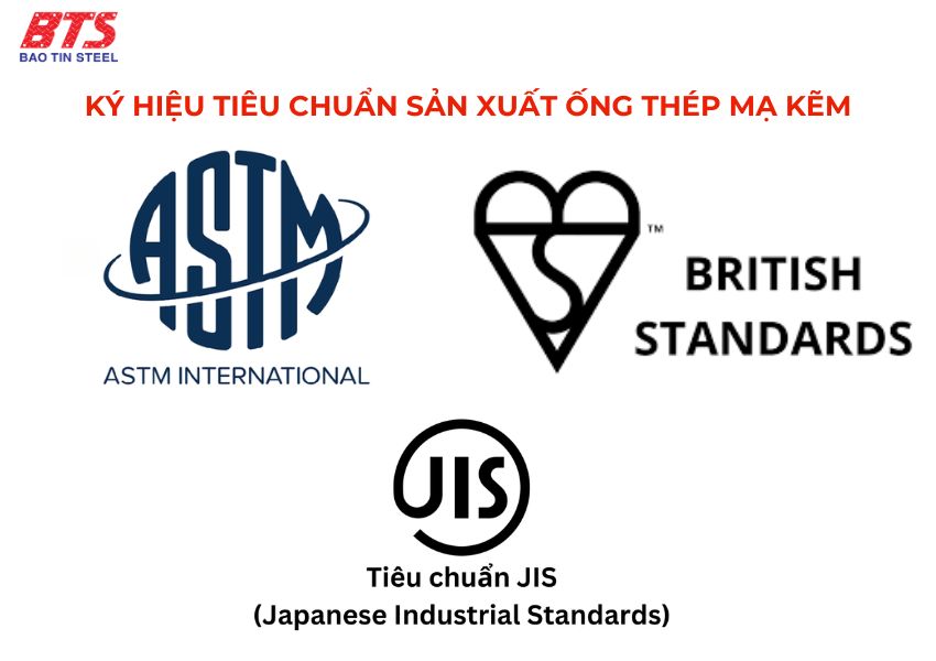 Ký hiệu tiêu chuẩn sản xuất của ống thép mạ kẽm 