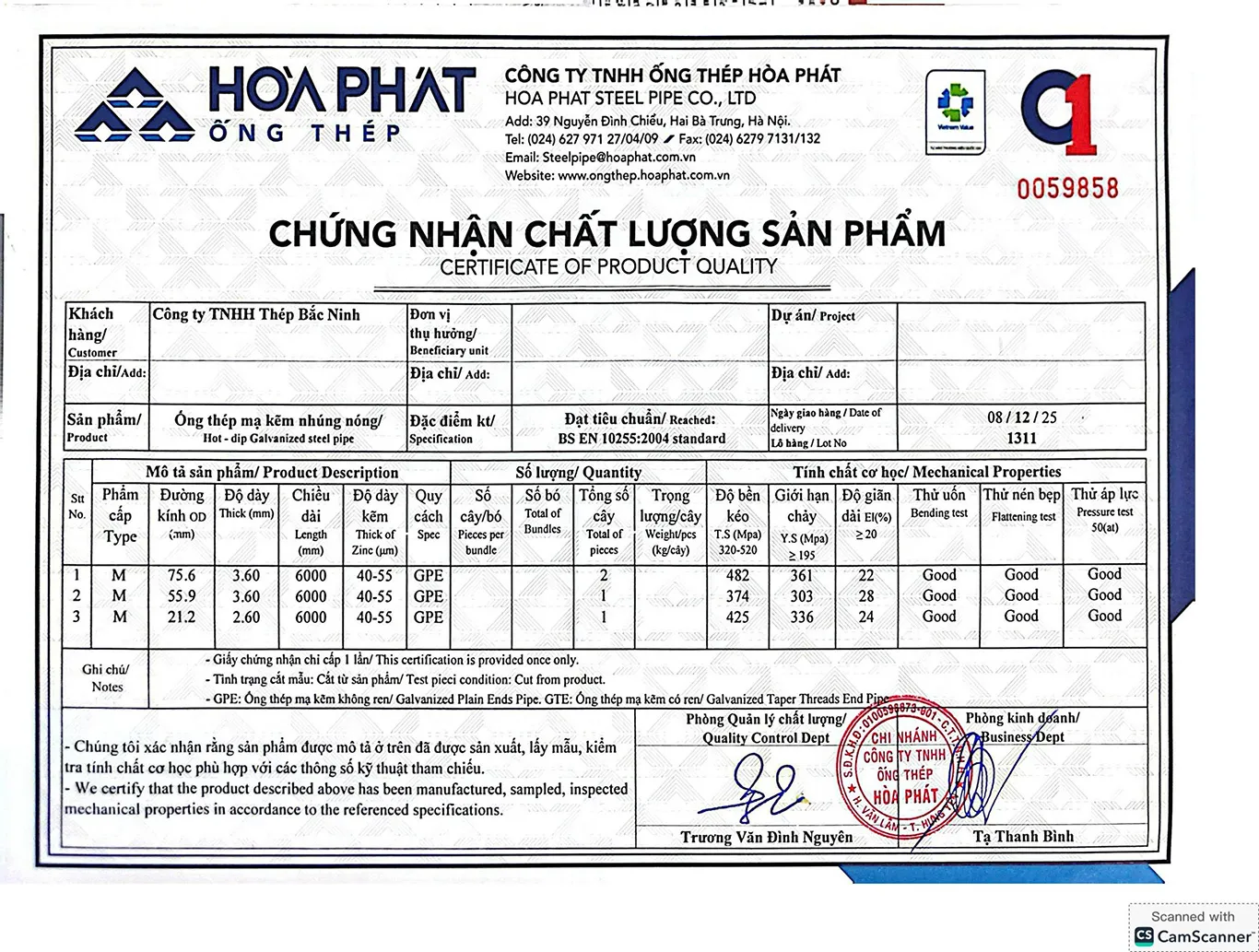 Chứng nhận CO