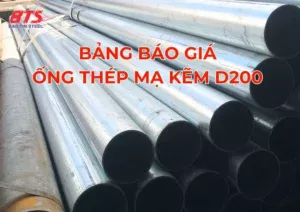 Bảng báo giá ống thép mạ kẽm D200